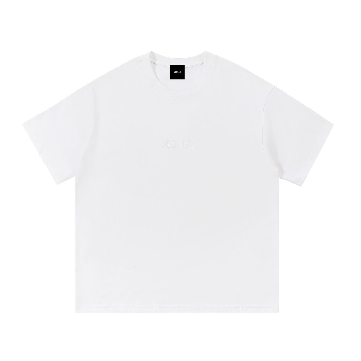 GEDLER Essential Cotton WHITE T-Shirt tone on tone logo